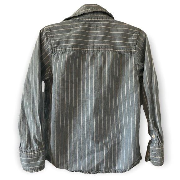 3/$15 Oshkosh b’gosh blue and white stripe button down shirt - Picture 2 of 4